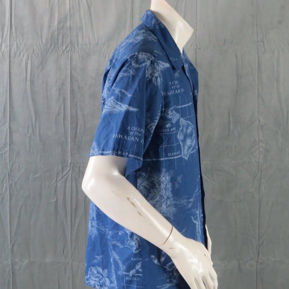 Retro Howie Hawaiian Shirt - Chart Hawaiian Islands Theme - Men's Large - Picture 10 of 11